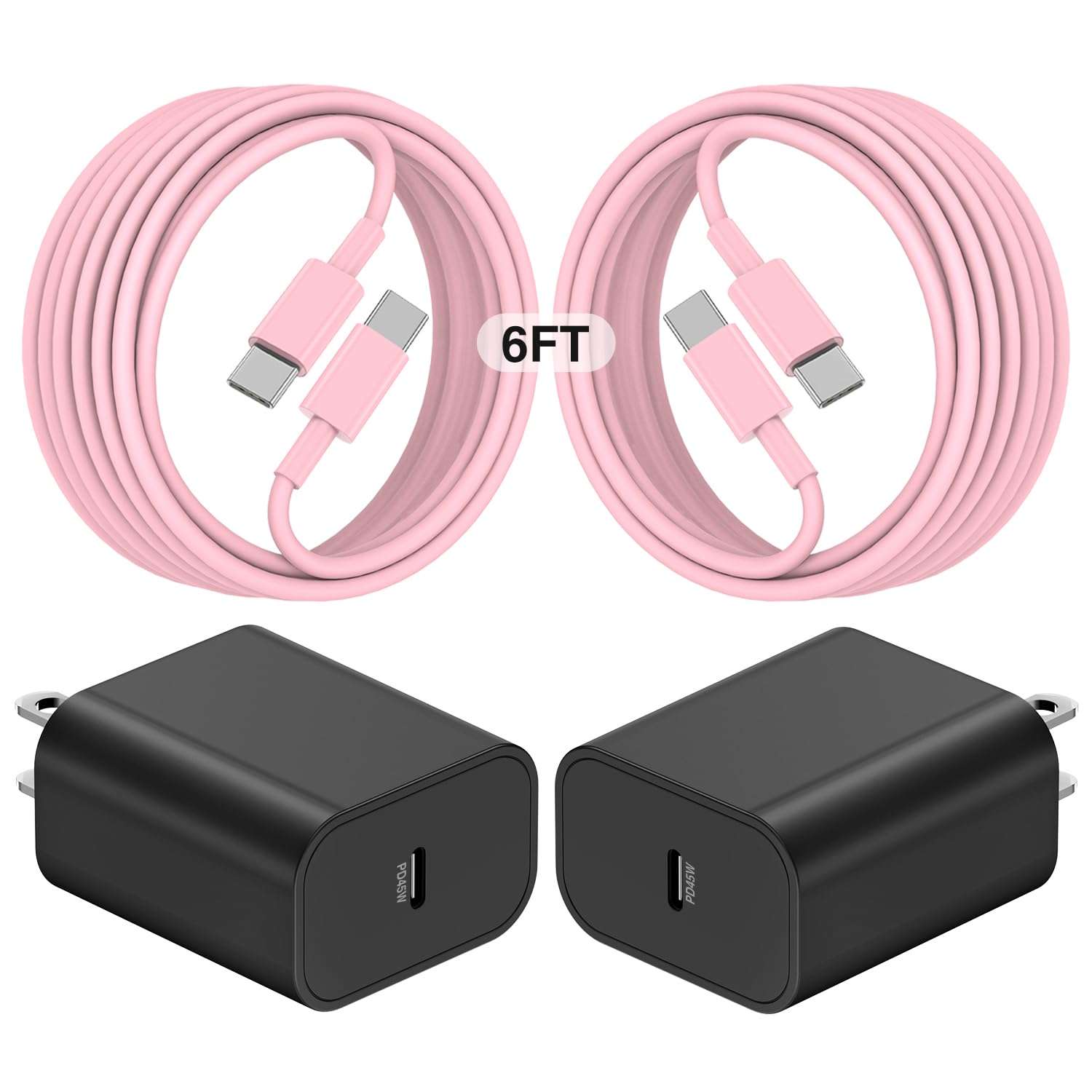 45W Super Fast Charger USB C for Samaung,6FT Samsung Type C Charger Fast Charging Cable for Samsung Galaxy S24+Ultra,Long USB C Cord Android Phone Charger for Samsung Galaxy S23 S22 S21+Ultra-Pink