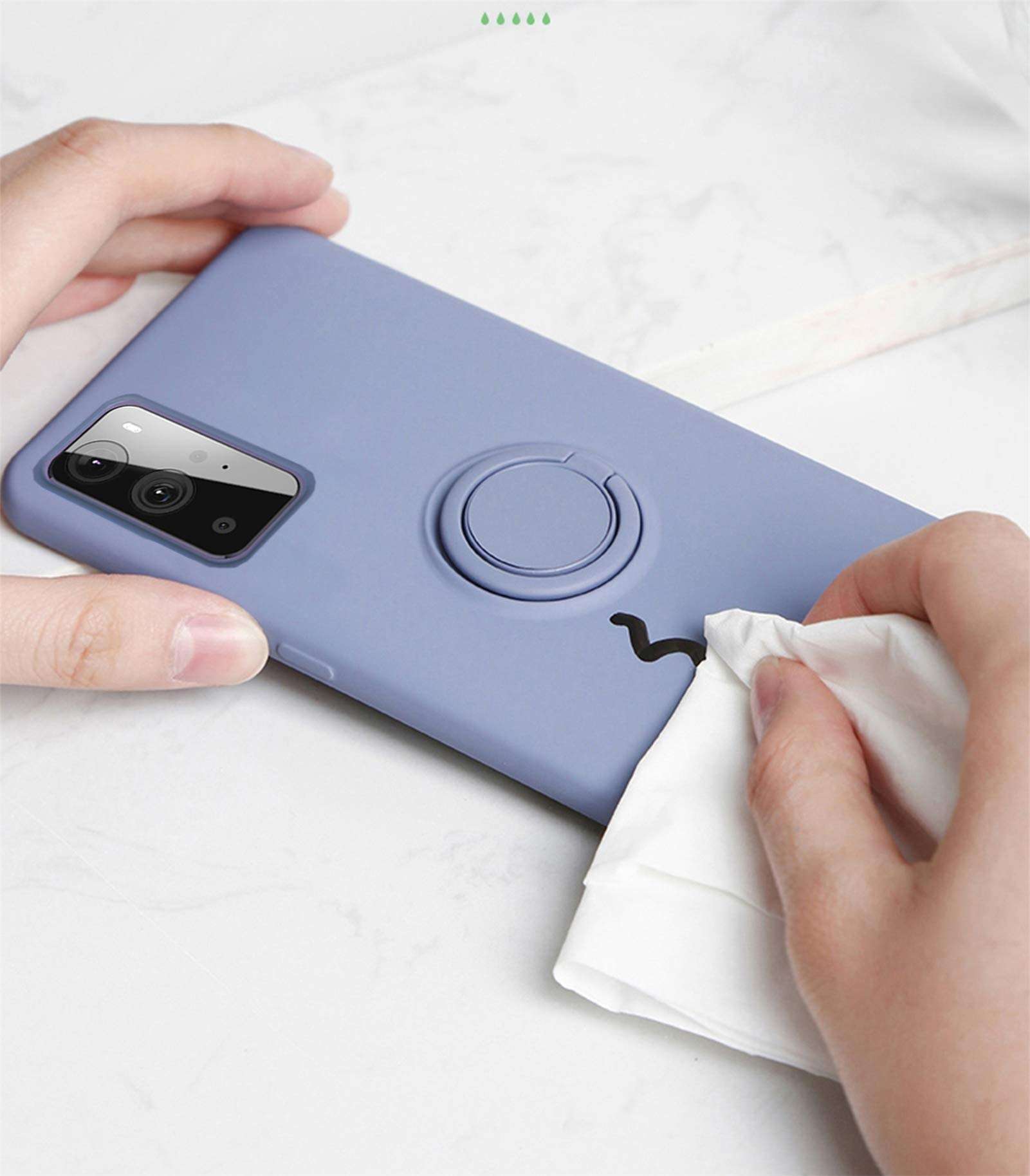 OnePlus 9 Pro Case,Soft Feel Silicone TPU Shockproof,Metal Ring Kickstand Case,Super Durable Protection Slim Case,Car Magnetic Case,for OnePlus 9 Pro (Black) 5