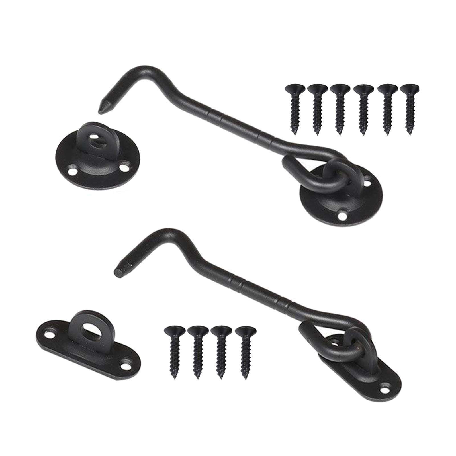 KJBGS Door Hardware Slide Barn Door Lock Eye Latch Privacy Hook for Garage Swivel Window Shed Home Rustic Multi-Purpose Door Hardware Tools Door Replacement (Color : Round Base) 2