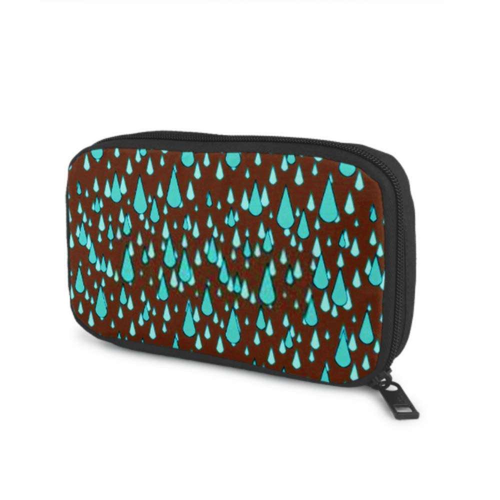Electronics Accessories Organizer Bag Water Drops Rain Seamless Pattern On Electronics Organizer Electronics Cable Organizer Bag Storage Bag of Cases for Cable, Charger, Phone, USB, Sd Card 1