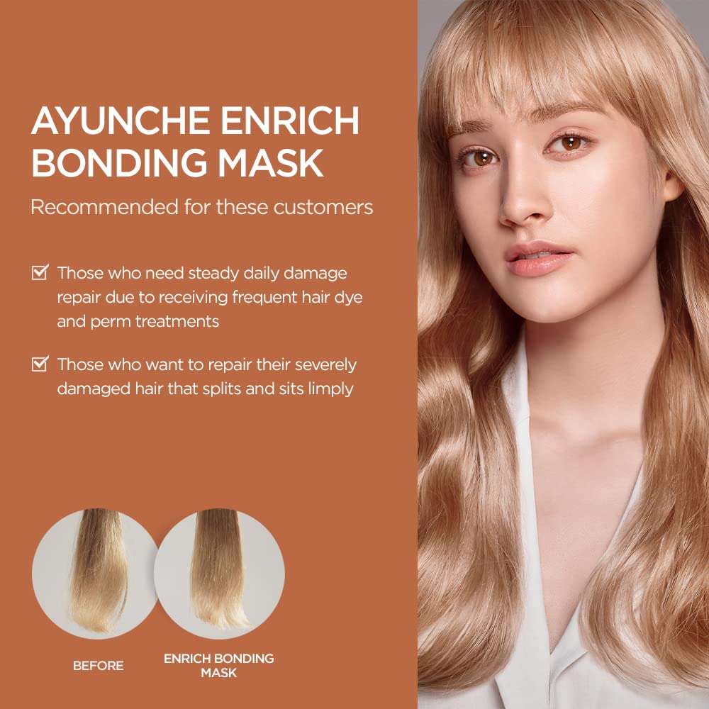 AYUNCHE Enrich Bonding Hair Mask 3.4 fl oz (100ml) [For Dry & Damaged Hair] | Firming and Nourishing Deep Conditioner | Hydration & Anti-Frizz Hair Pack | Korean Salon Brand 4