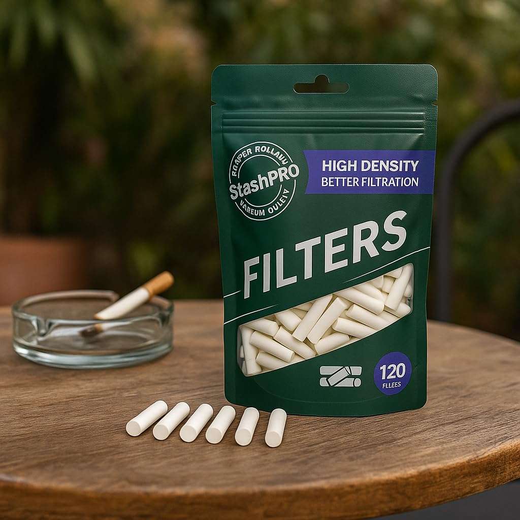 Stash-Pro Slim Long Filters 20mm – Pack of 5 Resealable Pouches (120 Filters Each) | High-Density Filter Tips for Smooth, Clean Experience | Premium Quality Rolling Accessories 6
