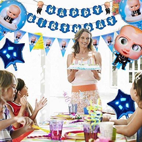Party Propz Boss Baby Theme Happy Birthday Banner For Kids - Boss Baby Birthday Decorations Items 6