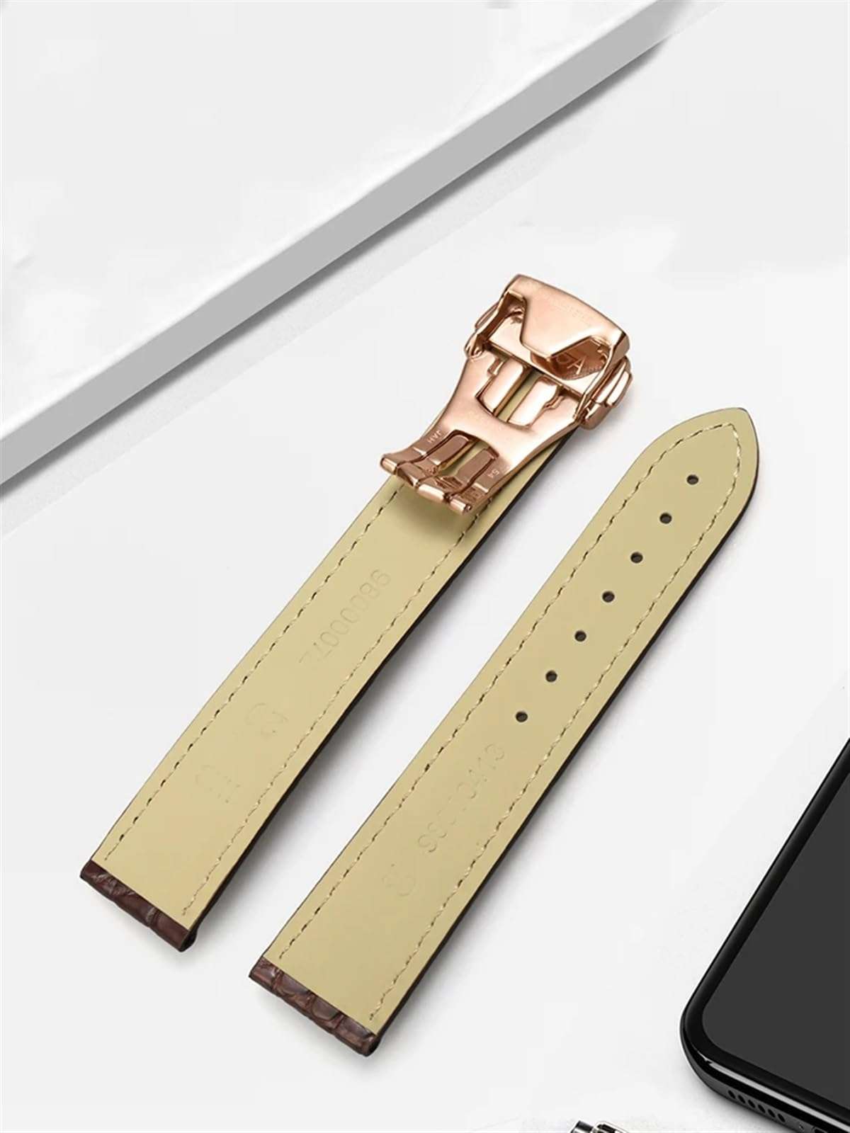 SERDAS Genuine Leather Band Alligator For Omega Seamaster Speedmaster 300,300M,600,007 Watch Strap 18mm To 24mm Crocodile Leather Strap For Men's And Women's(Black-silver,19mm) 5