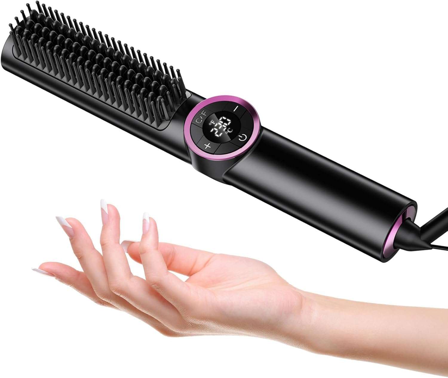 Hair Straightening with LED Display & Dual Voltage, Deep Black 1