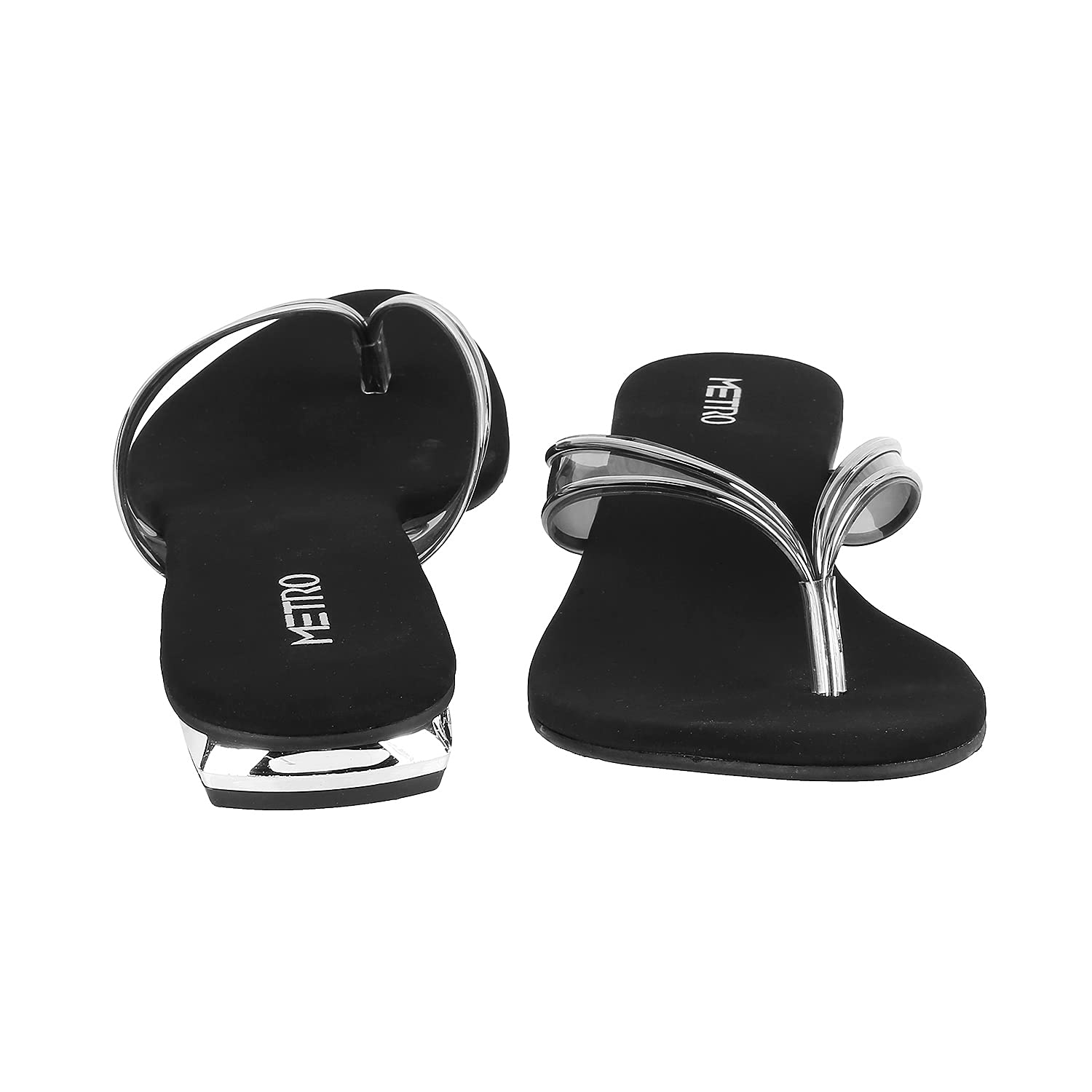 Metro Womens Synthetic Black Slippers (Size (8 UK (41 EU)) 6