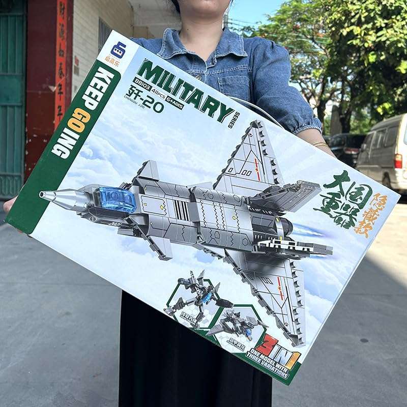 Fezeedi Military Fighter Series Block Set, F-16 Fighter Model, Educational Toys for Boys and Girls (Multi Color) 3