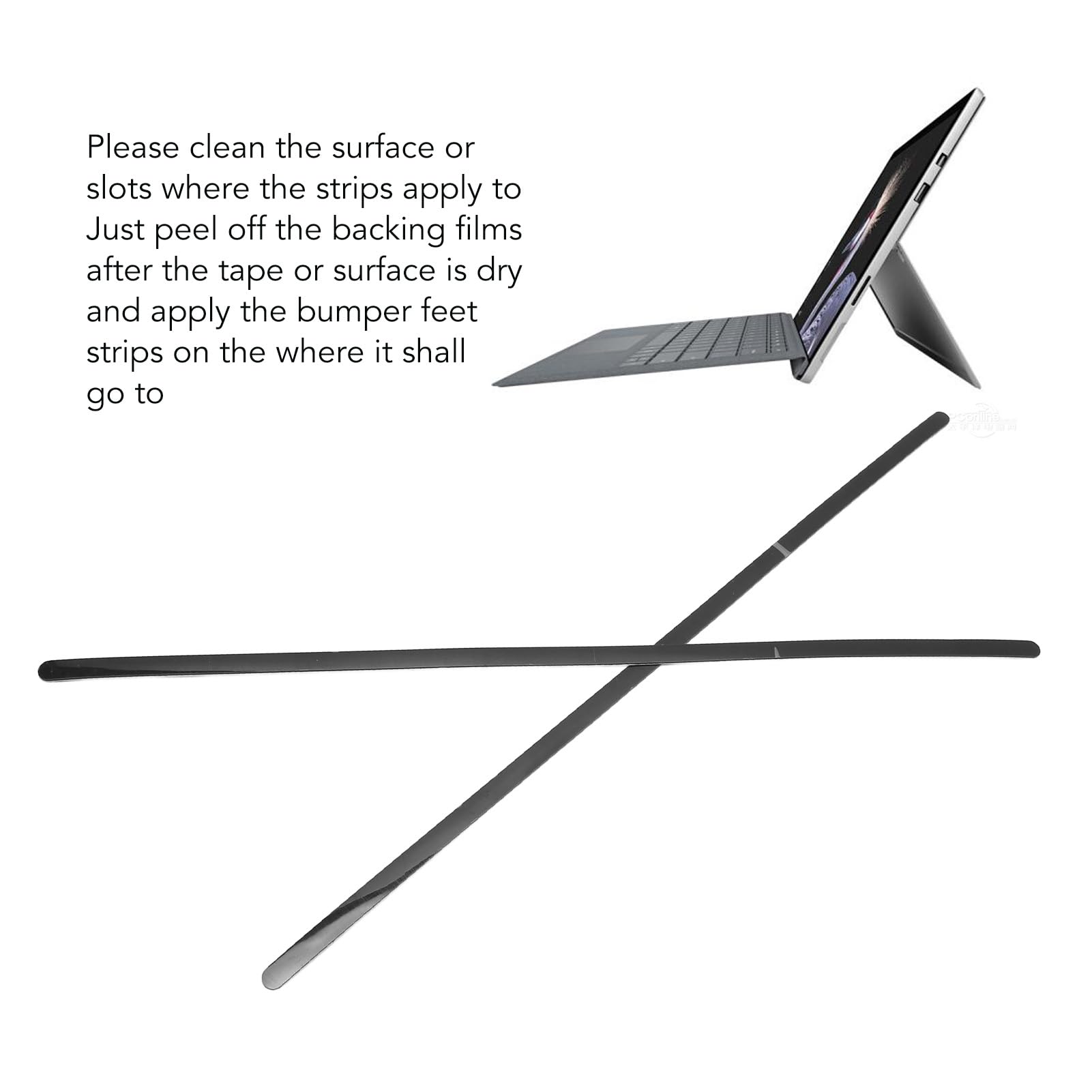 Tyenaza Bumper Feet Strips, Anti Slip Durable Strong Easy Installation Rubber Feet Strips, Laptop Rubber Feet Strips Replacement for Laptop Studio 14.4 Inch (Black) 3