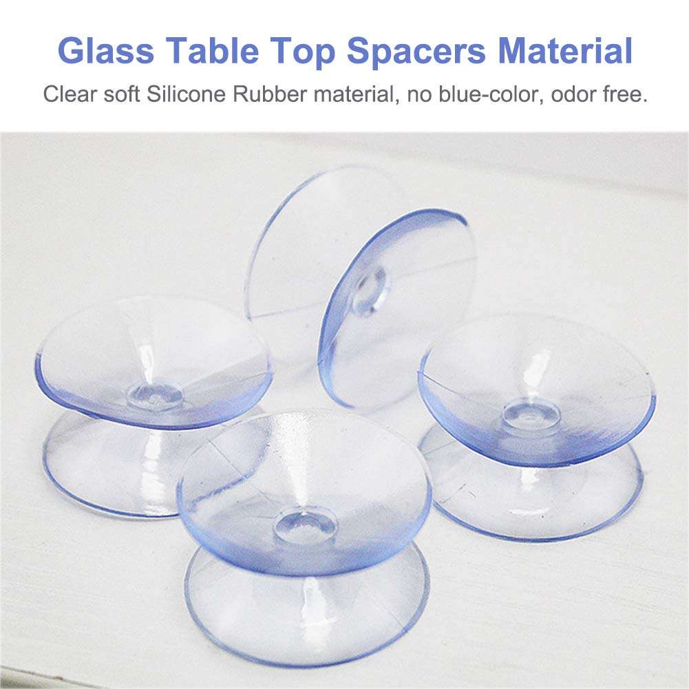 10 Pack Double Sided Suction Cups Compatible with Glass Table Top, Clear Suction Cups Window Hanger Suction Cup Without Hooks Sucker Pads for Home Kitchen Glass Table Top Spacers(Size:35mm) 4
