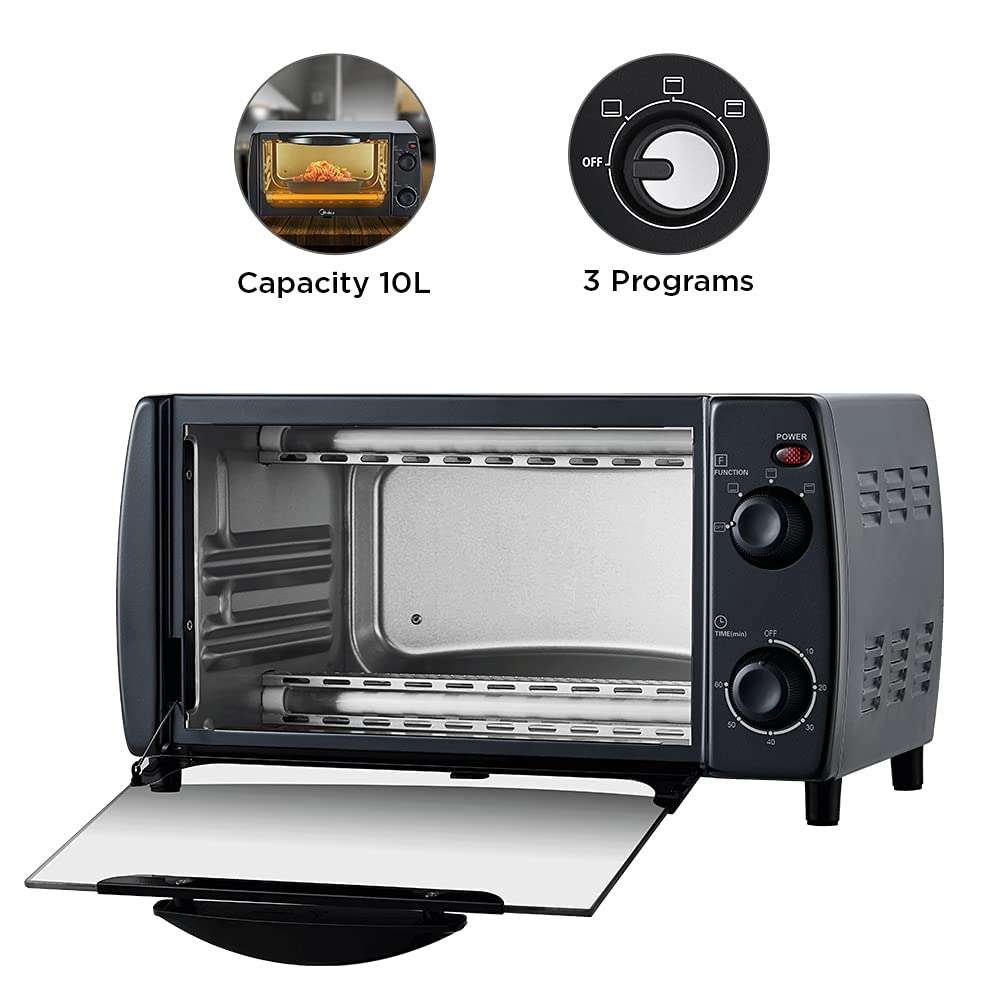 Midea MEO-10BAW1 10L Oven Toaster and Grill with 2 Heating Mode, Black 3