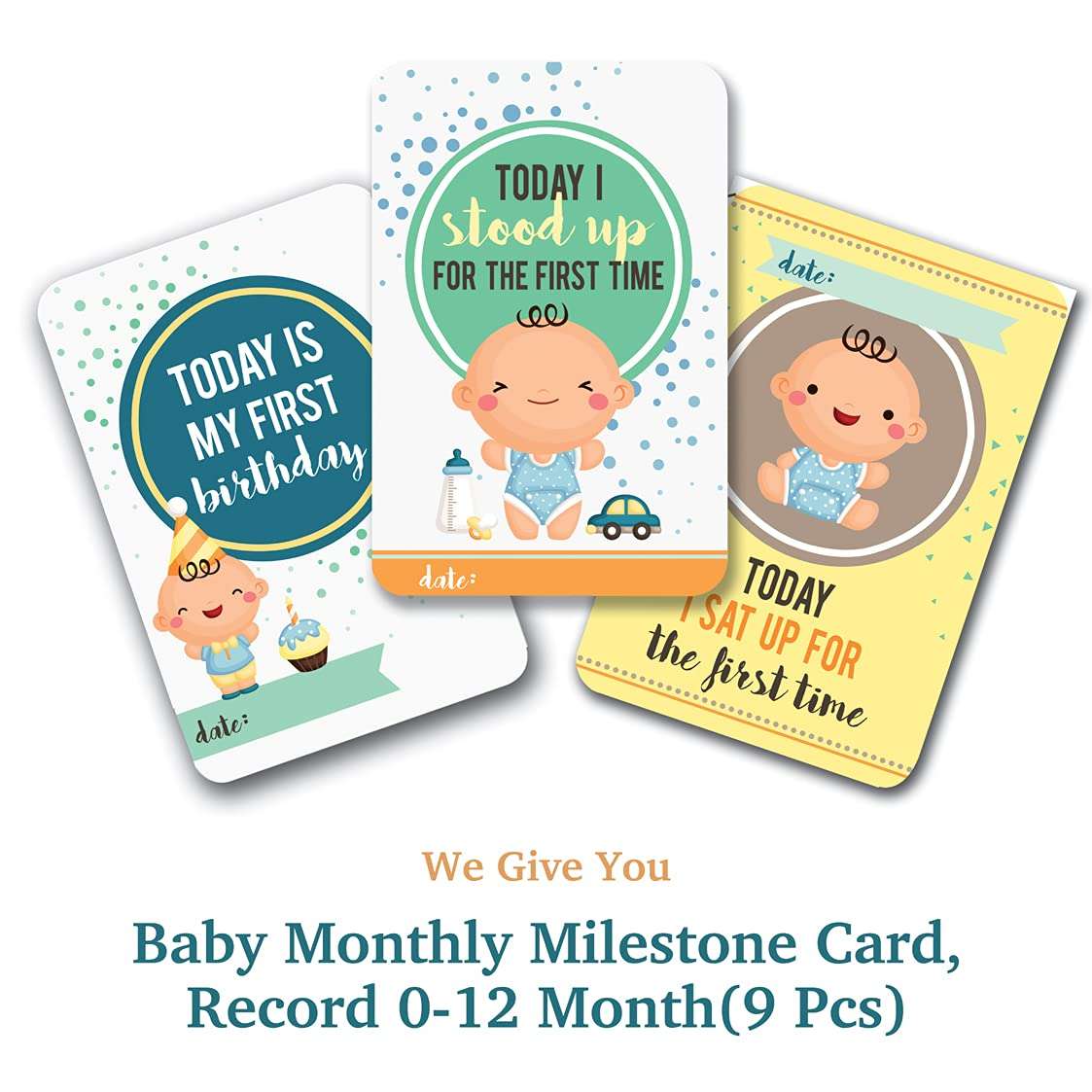 Custom Catch Monthly Milestone Blanket | 1 to 12 Months | Best for Newborn Boy & Girl, Multicolor, Cotton, Skin Friendly, Count 1 (U1) (U1) 5