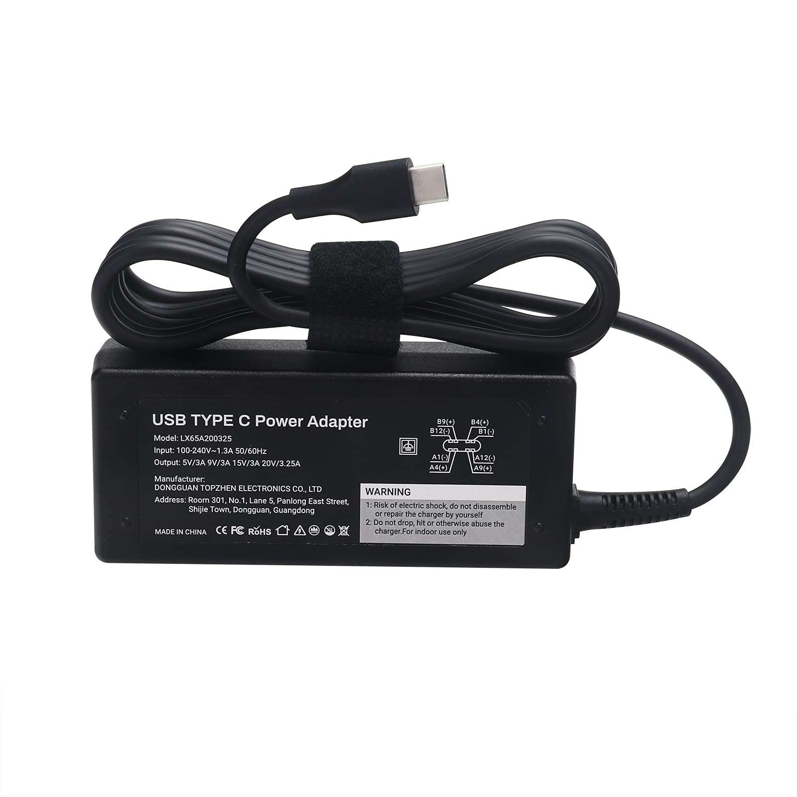 65W USB C Cable Super Fast Charger Type C for HP Spectre x360 13 :13-w063nr 13-ac076nr 13-ac075nr 13-w021tu 13-ac023dx Convertible Laptop 13-ac033dx Ac Adapter Power Cord 3
