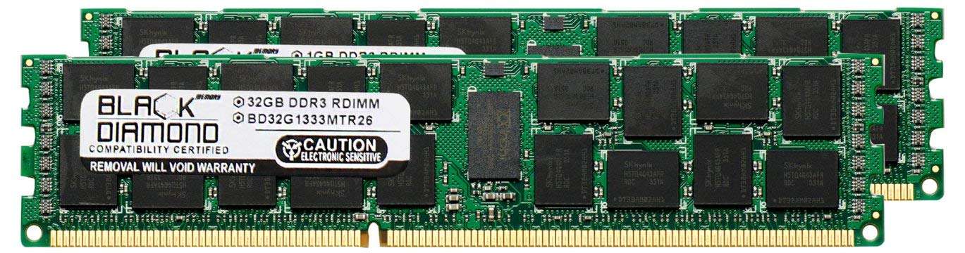 64GB 2X32GB Memory RAM for Compaq ProLiant SL390s G7 (625541-B21) Black Diamond Memory Module 240pin PC3-10600 1333MHz DDR3 ECC Registered RDIMM Upgrade 1