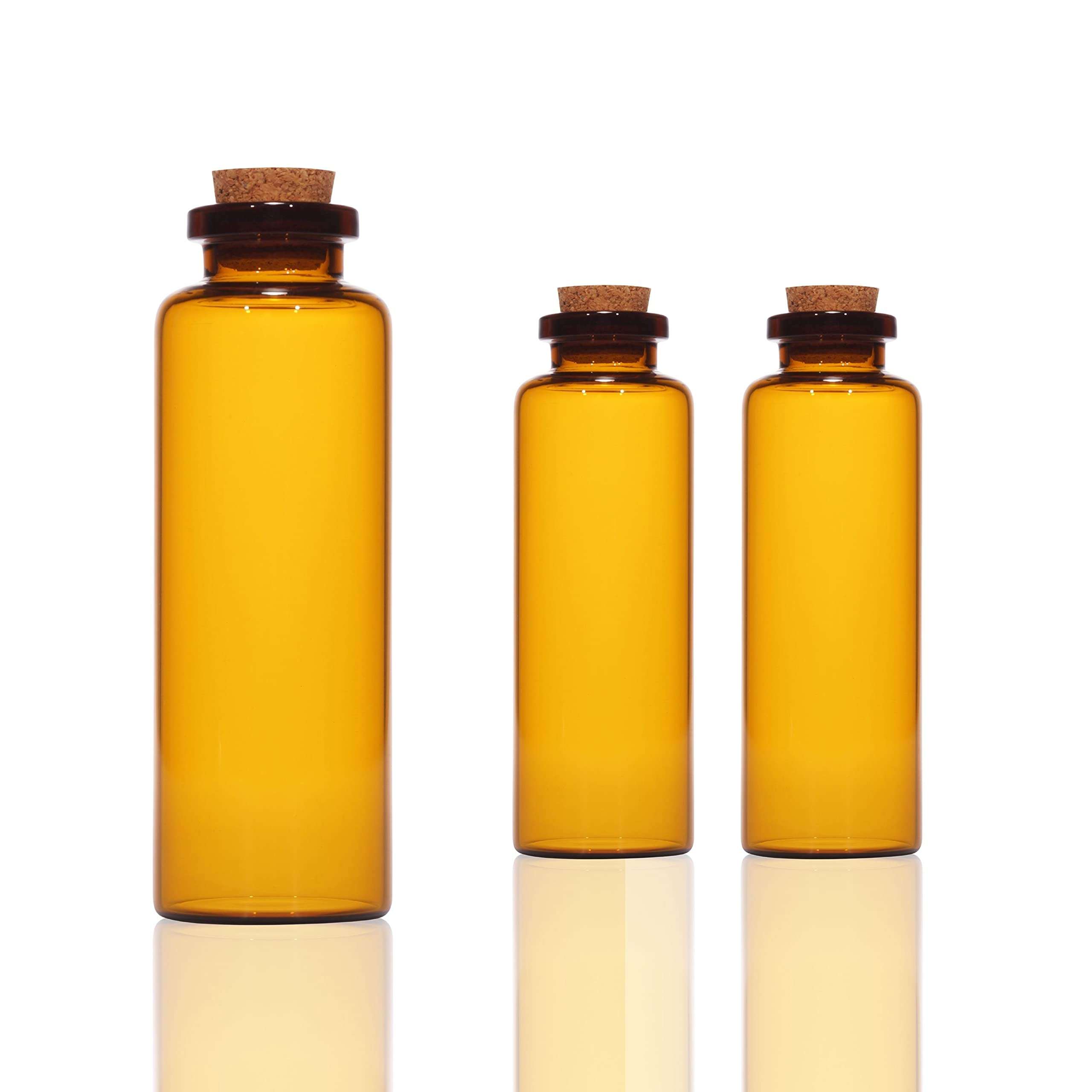 Rentra S.P.A 30ml Amber Round Regular Glass Vial + Natural Cork Stopper