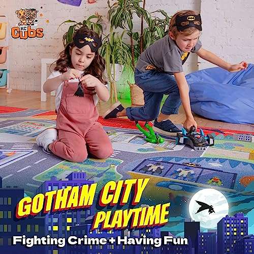 KC Cubs | Batman Gotham City™ Road Map Educational Learning & Game Area Rug Carpet for Kids and Children Bedrooms and Playroom 2