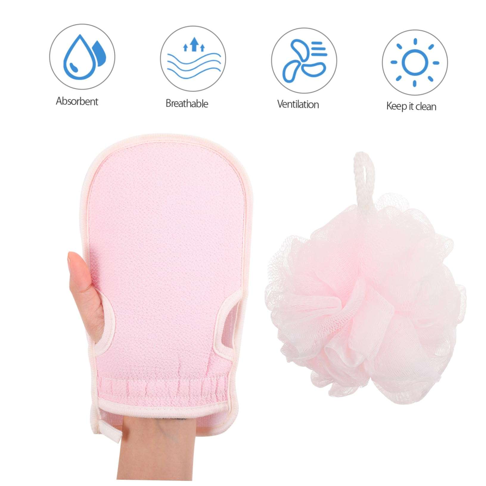 KESYOO 1 Set 3pcs Glove Pull Scrub Towel Shower Skin Exfoliator Gloves Exfoliating Back Scrubber Tan Body Scrub Gloves Back Strip Bath Towel Take a Bath Sponge Bath Artifact 5