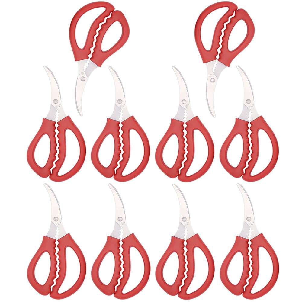 10 PCS Kitchen Seafood Scissors for Crab Legs,Multifunctional Stainless Steel Shears,Lobster Scissors, Crab Crackers and Seafood Tools 1
