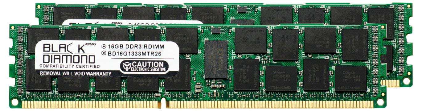 32GB 2X16GB Memory RAM for HP ProLiant Series ML350 G6 Base DDR3 ECC Registered RDIMM 240pin PC3-10600 1333MHz Black Diamond Memory Module Upgrade 1