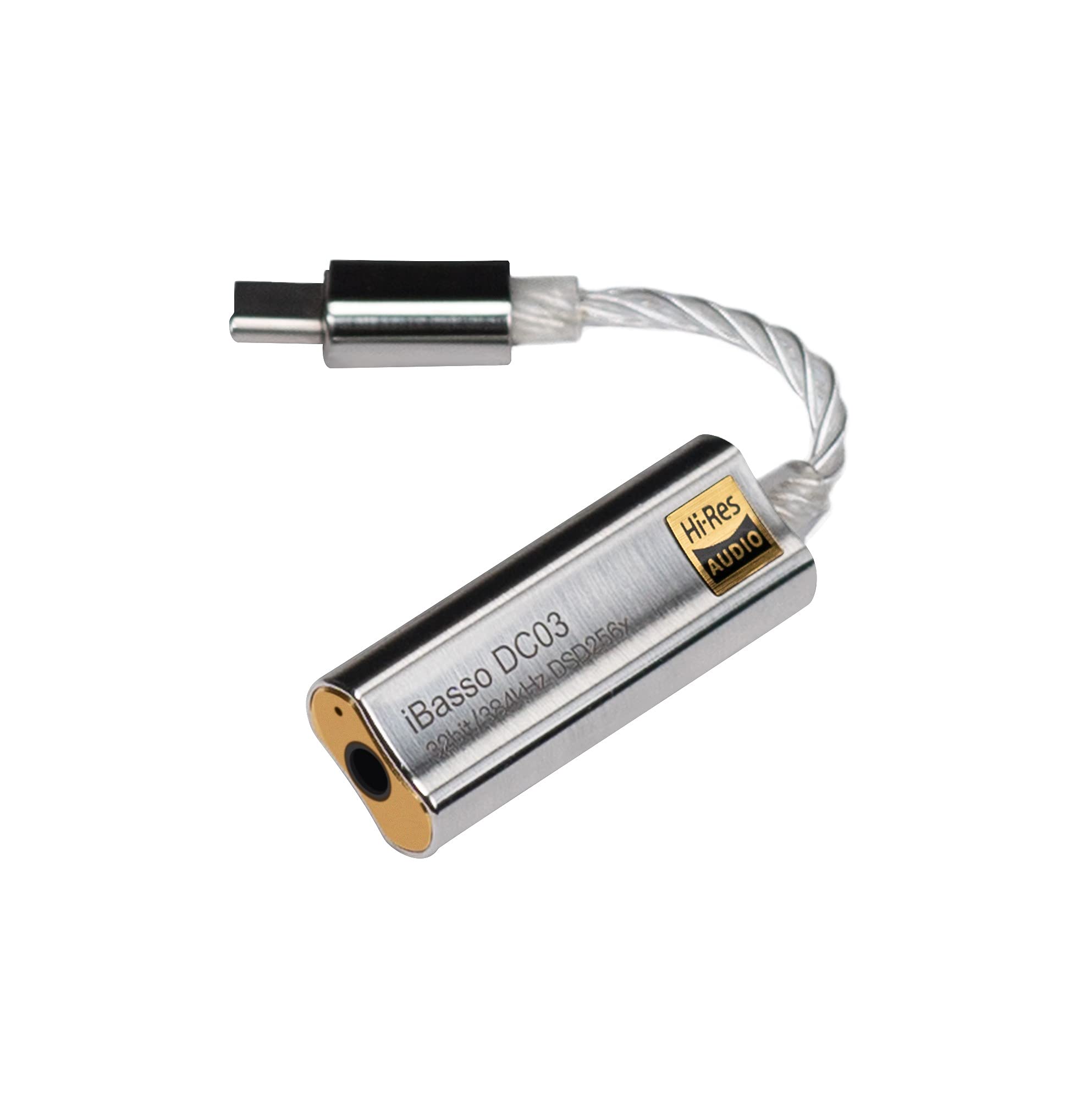 iBasso DC03 Portable USB DAC/Headphone Amp, USB-C to 3.5mm Audio Adapter, Silver 1