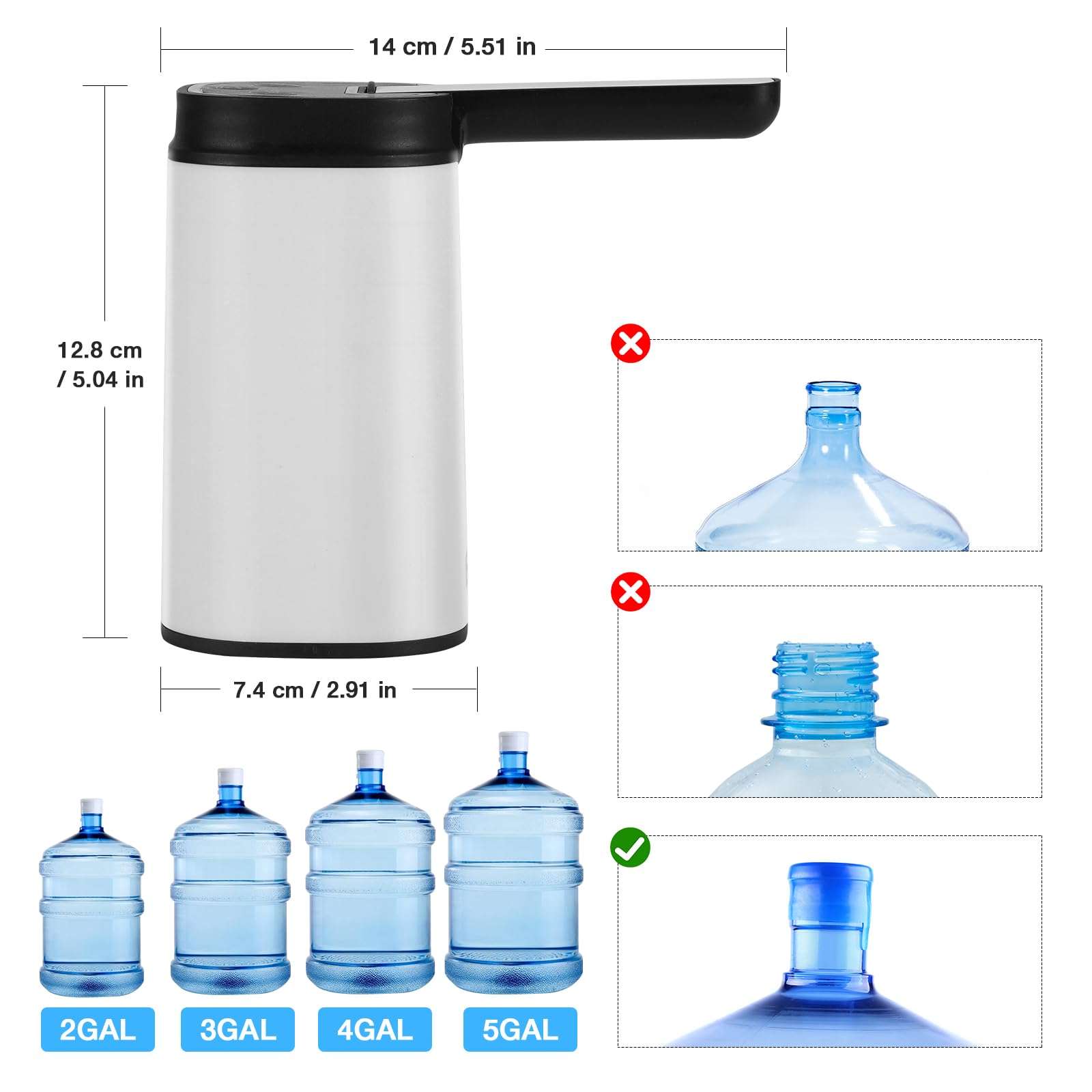 ata Water Dispenser for 5 Gallon Bottle, Automatic Water Pump for 5 Gallon Jug, USB Rechargeable, Foldable Water Pump for Kitchen, Camping, and Travel. 4