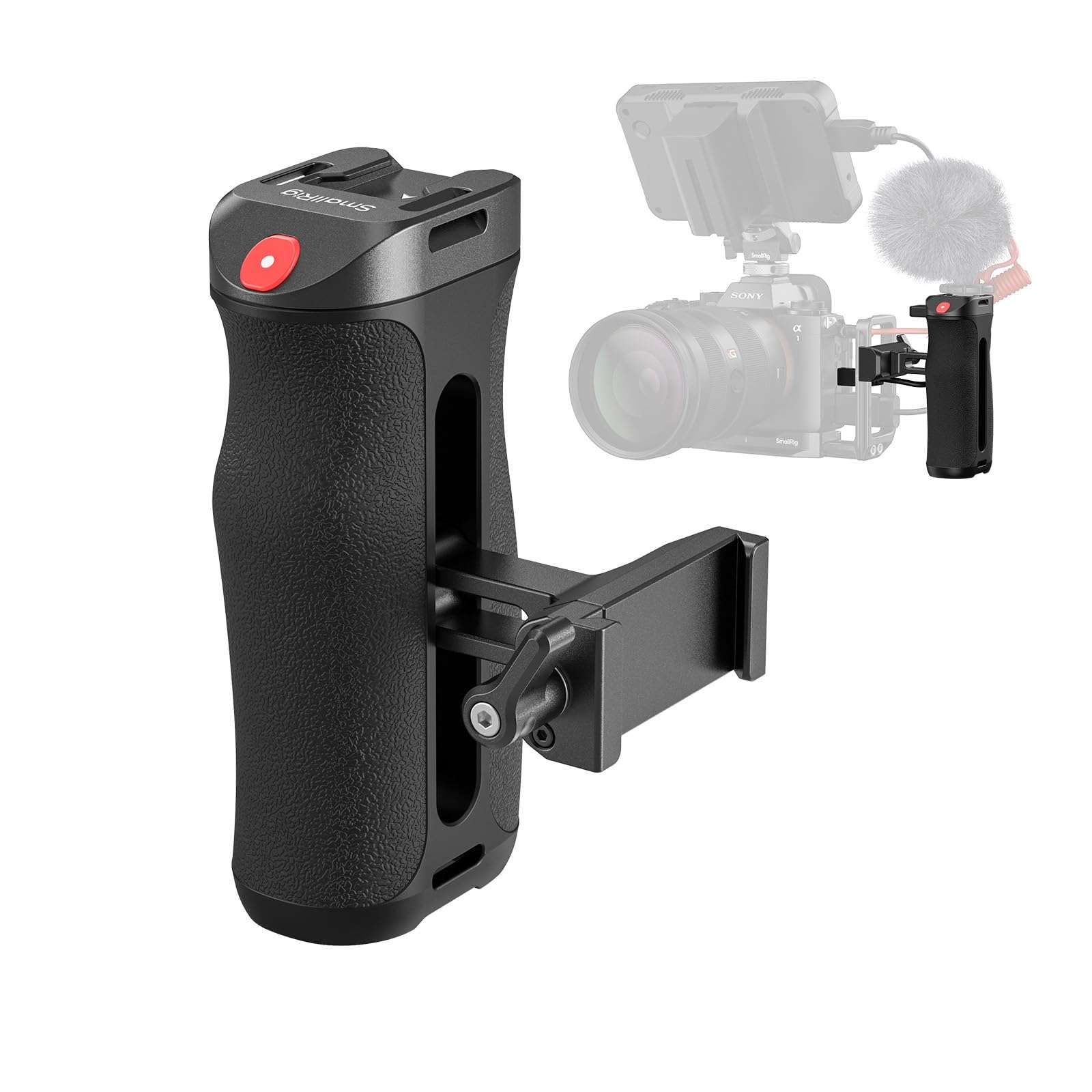 SMALLRIG Side Handle for Arca-Swiss with Recording Trigger, 3 Control Cable, Fit for Sony A7 III/ FX3/ A6600, for Canon R5II/ R5C, for FUJIFILM X-H2S/ X-T5, for Panasonic S5 II/ GH5-5694 1