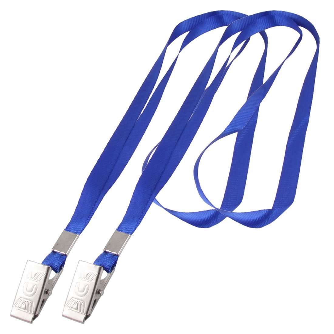Ubersweet® Imported 5 Pcs Metal Clip Royal Blue Lanyard Neck Strap for Card Holder
