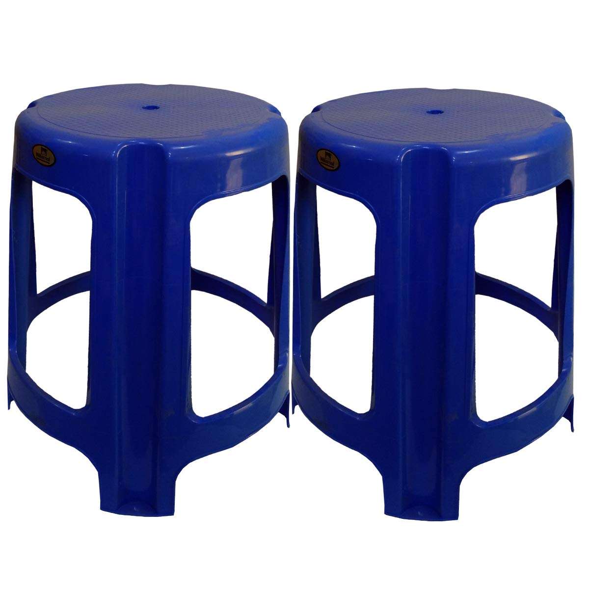 Nilkamal Plastic Stool, Set of 2 - Perfect Blue 1
