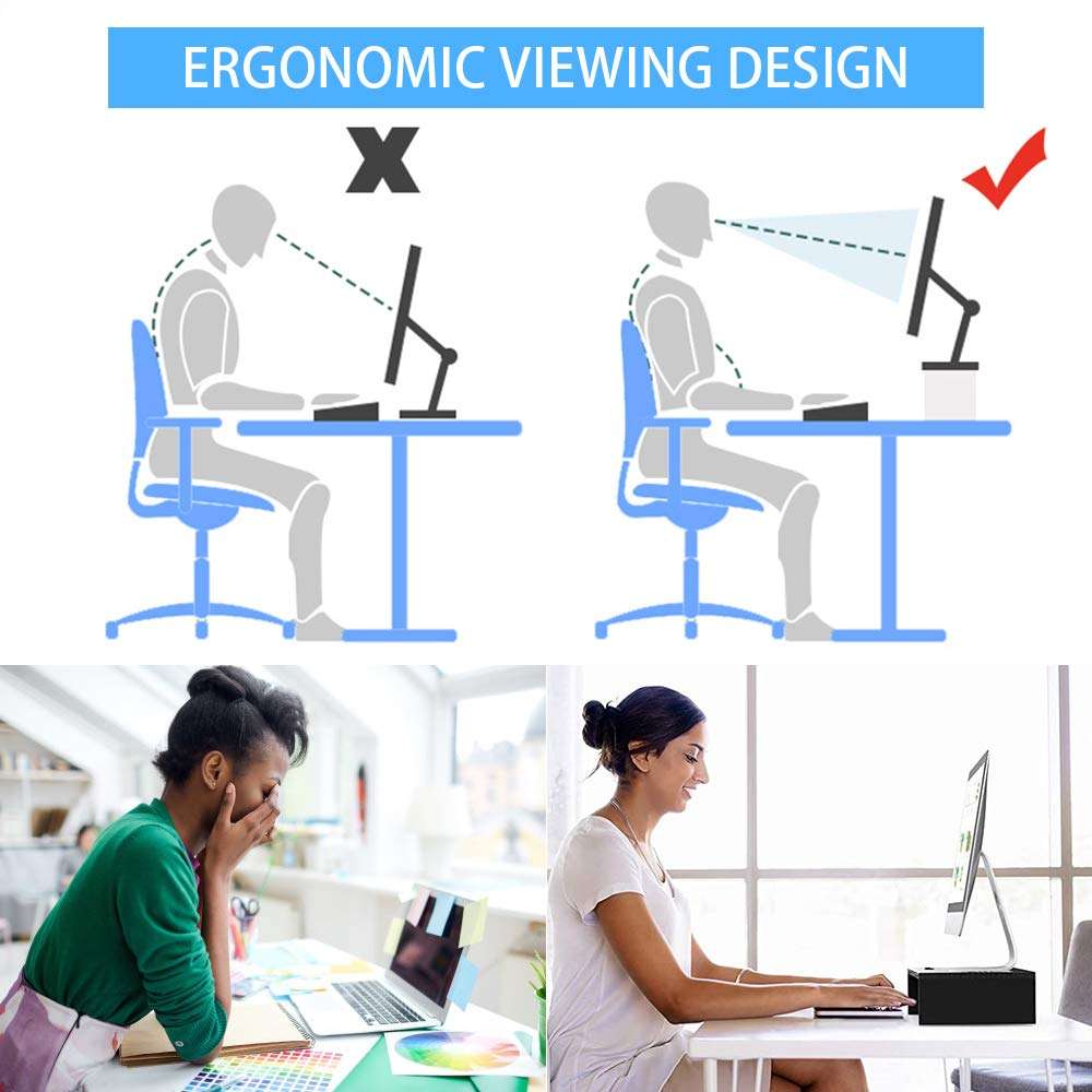 SUMGOTT Computer Monitor Stand with 2 Tiers and Desk Organizer Stand Storage Shelf, Desktop Screen Stand for Laptop, Bookshelf and Keyboard, Monitor Riser Printer Stand for Home, Office, School … 4