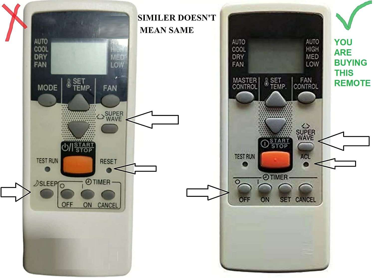 BSPS Ac Remote Compatible with O General Split/Window AC Remote Control Model No :- AR-JE11 (AC-23) Remote no. 45 4
