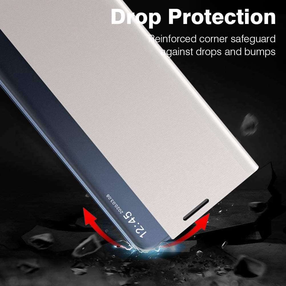 Note 20 Ultra Case for Samsung Galaxy Note 20 Ultra 5G Case Leather with Kickstand Clear View Flip Folio Smartphone Case for Women Waterproof Shockproof Protective Cover for Galaxy Note 20 Ultra 6