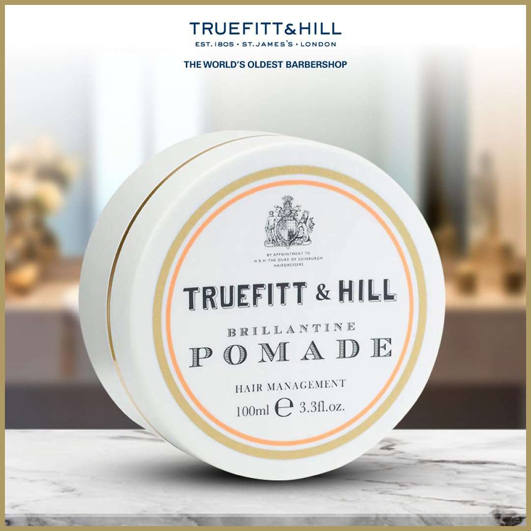 Truefitt & Hill Hair Management Brilliantine Hair Pomade Wax For Men 100GM | Medium Hold & Recommended For Small Medium Hair 3