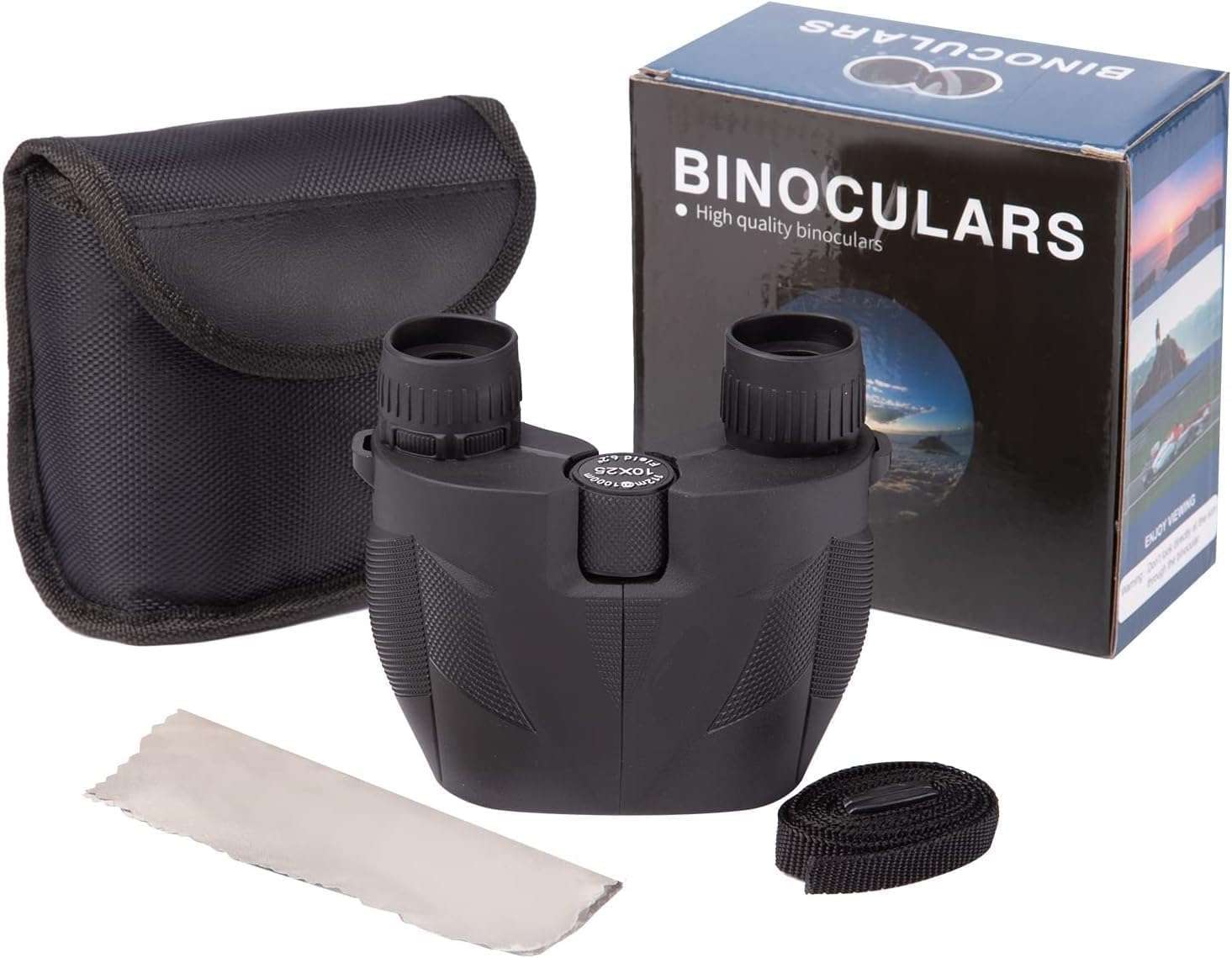 HD Vision Binoculars 10000M High Power for Outdoor Hunting Optical Vision Binocular Fixed Zoom Adjustable Lens Waterproof with Storage Bag (10X25 N) 3
