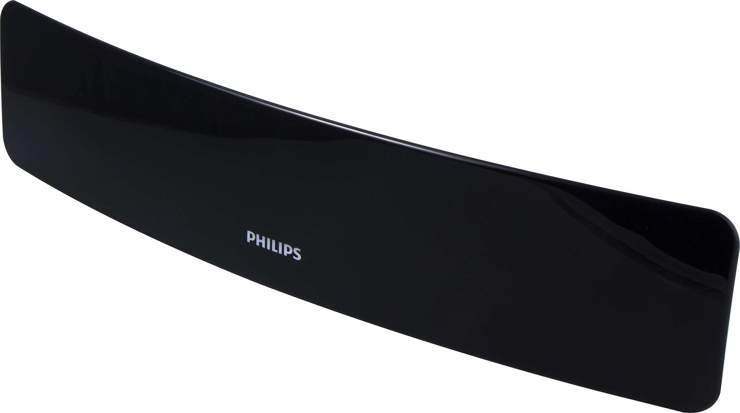 Philips Curved Contour HD TV Antenna, 30 Mile Range, 4K 1080P VHF UHF, Digital Smart TV Compatible, 5 ft. Coaxial Cable, Black, SDV9201A/27