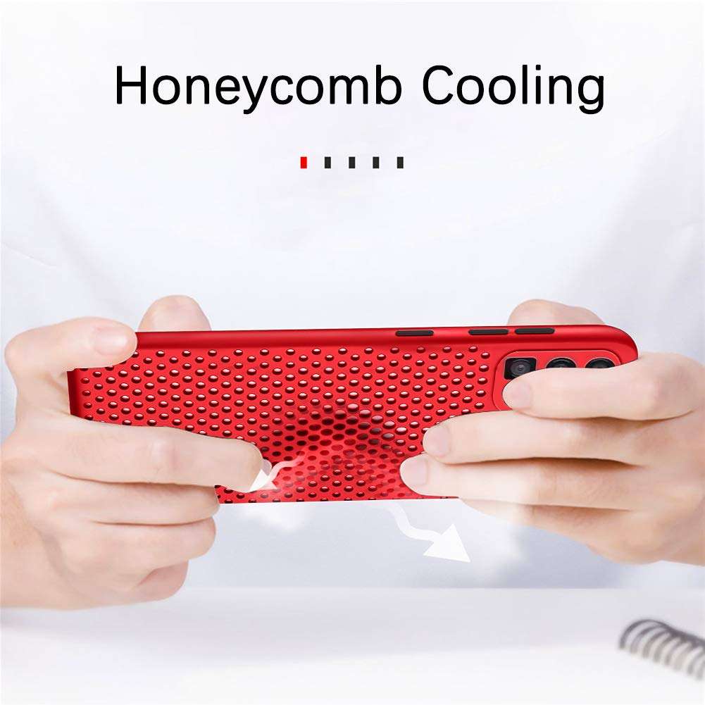 Samsung Galaxy A51 Case, Ultra Soft Heat Dissipation Breathable Cooling Hollow Liquid Silicone Full Body Protection Shockproof Cover Case for Samsung Galaxy A51 - Red 6