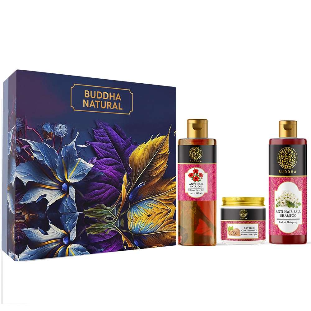 Buddha Natural Hair Care Gift Box Velvet Bliss (Nourishing Hair Oil, Strengthening Shampoo, and Hydrating Conditioner for Hair Fall) - Ayush Certified - Promotes Natural, Lustrous Hair Growth 5