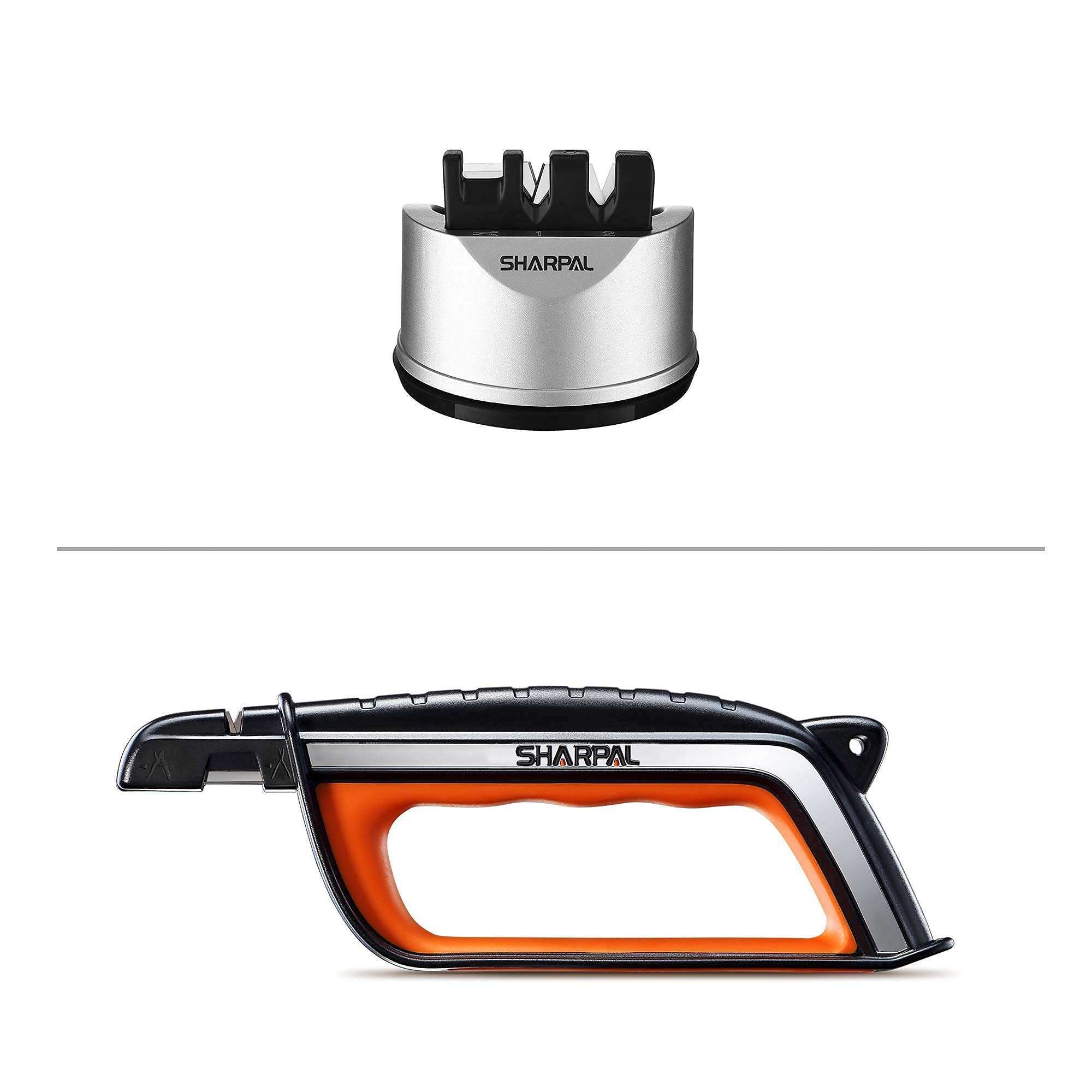 SHARPAL 191H Pocket Kitchen Chef Knife Scissors Sharpener with SHARPAL 103N Knife Garden Tool Lawn Mower Blade Axe Hatchet Machete Scissors Sharpener