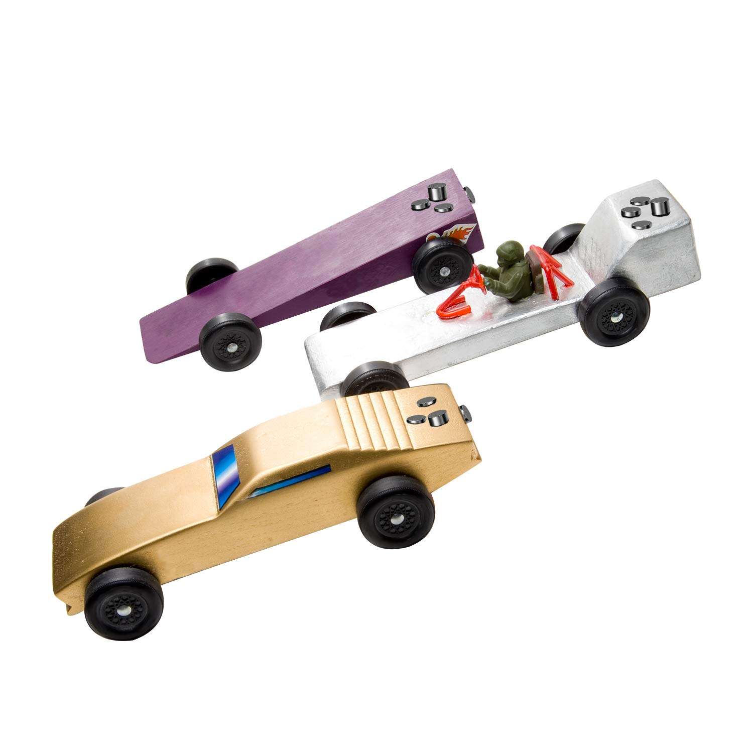 Aneco 3 Ounce Tungsten Weights 4 Sizes Cylinders Tungsten Weights Wooden Racing Weights to Increase The Speed of Wooden Racing Car 6