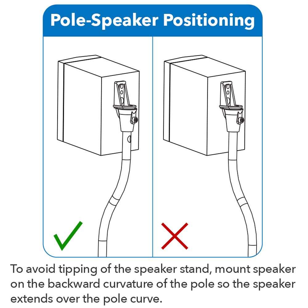 Mount-It! Speaker Stands for Surround Sound and Home Theater Speakers, Floor-Standing Height Adjustable Mounts, Two Pairs, 10 Lb Capacity, Silver 5