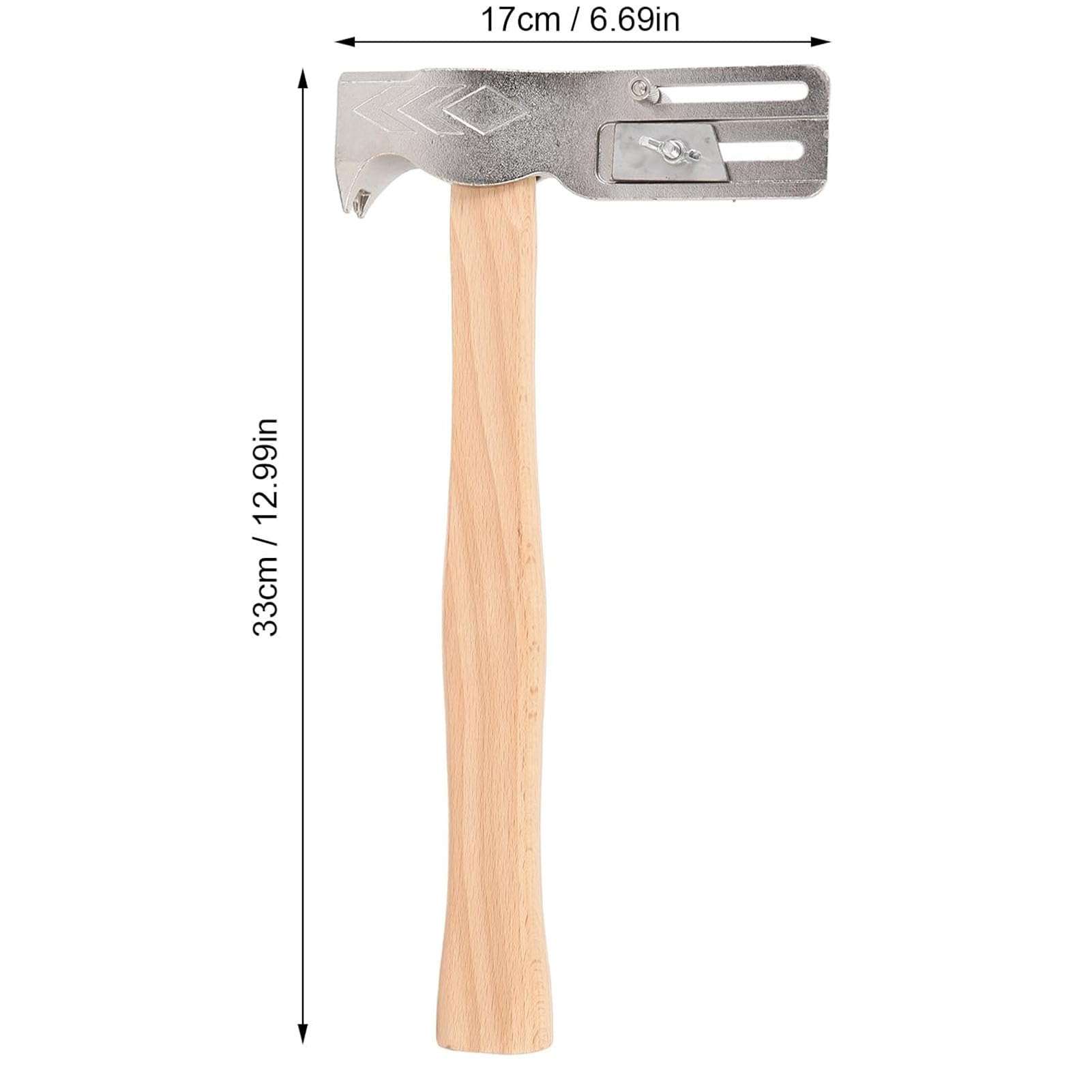 CHEOTIME Magnetic Roofing Hammer, Forged Steel Multifunctional Magnet Roofing Hatchet Wooden Handle Roof Axe with Nail Claw and Cutter for Tile and Shingle Installation 3