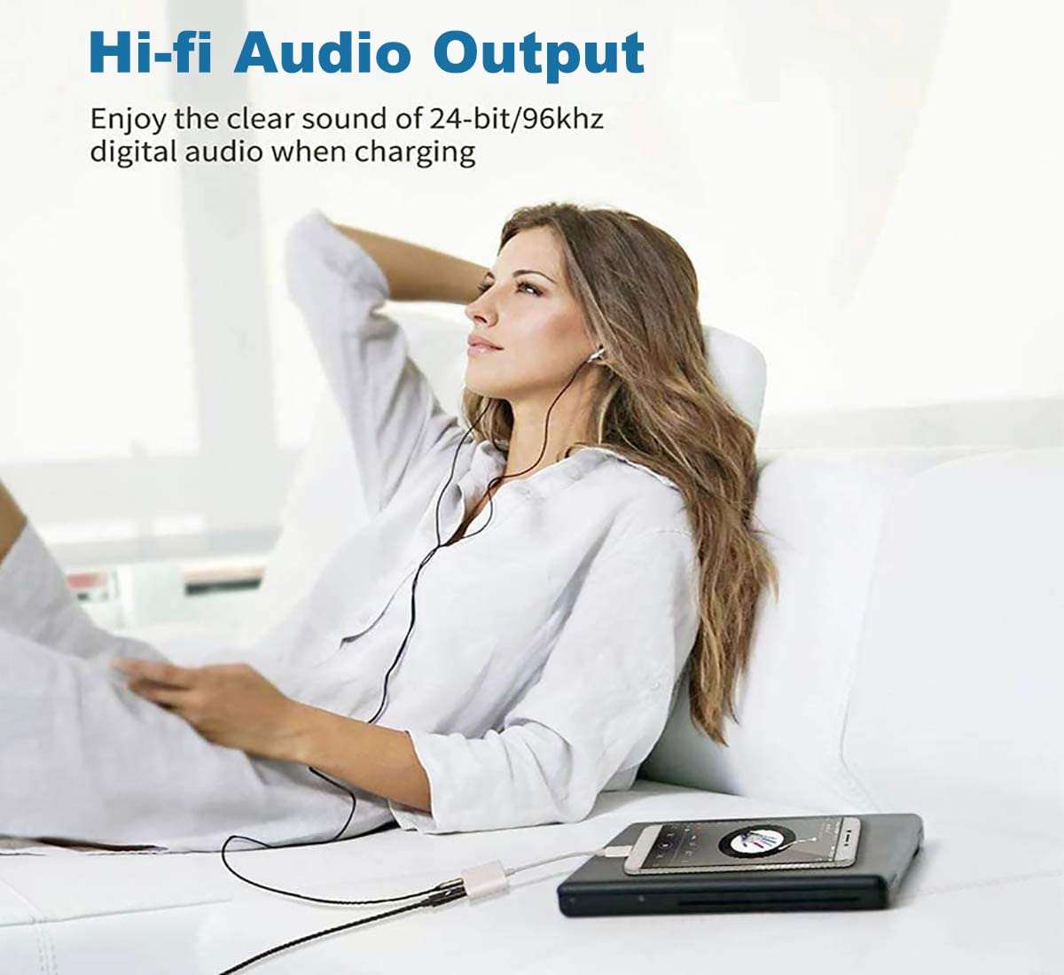 3 in 1 Lightning to 3.5mm Jack Headphone Adapter Earphone Jack Audio and Charging Adapter Headphone Splitter Compatible for iPhone 13 12 11 SE XS XR X 8 7 and iPad 4