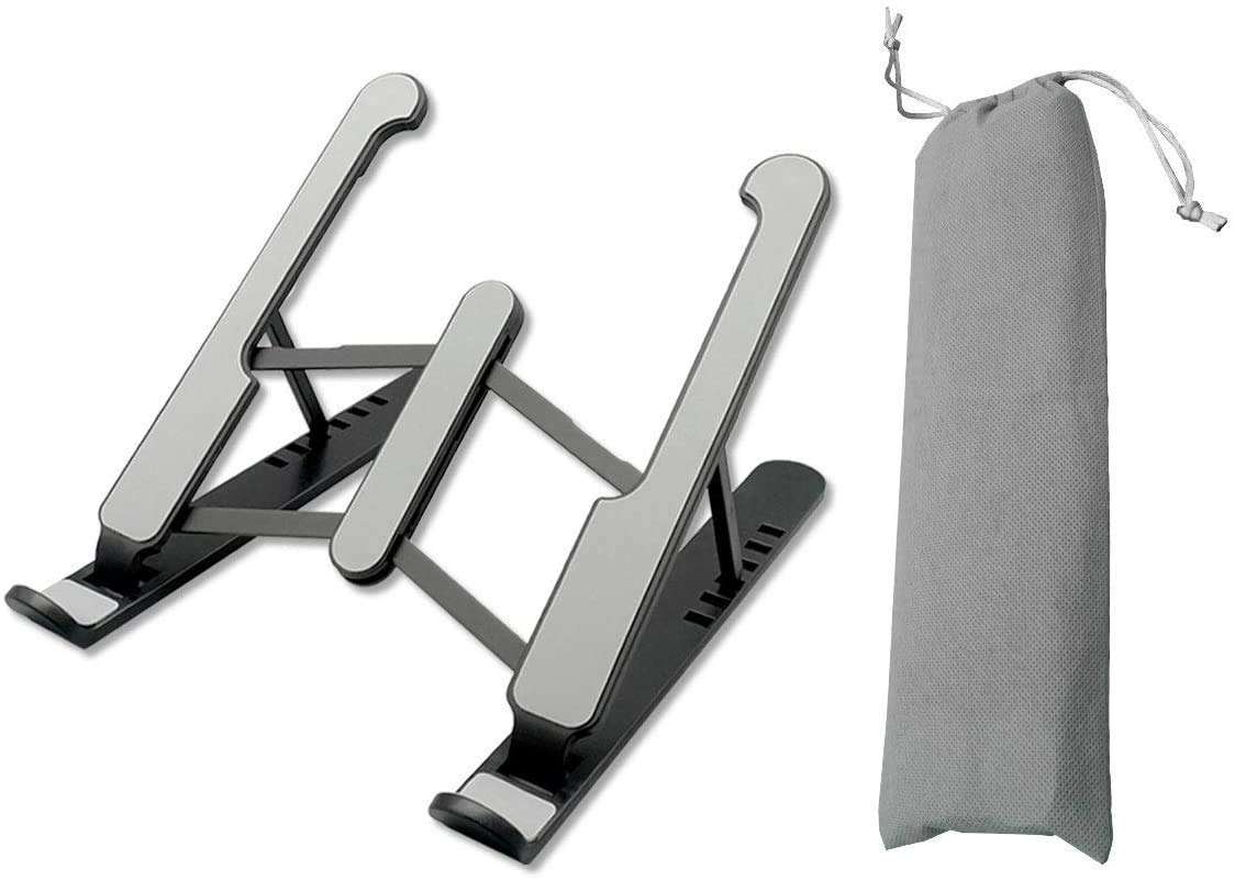 Prakal Laptop Stand, Licheers Portable Computer Stand Plastic Foldable Notebook Stand with 7 Levels Height Adjustment Compatible for 11-17 Inch Devices 1