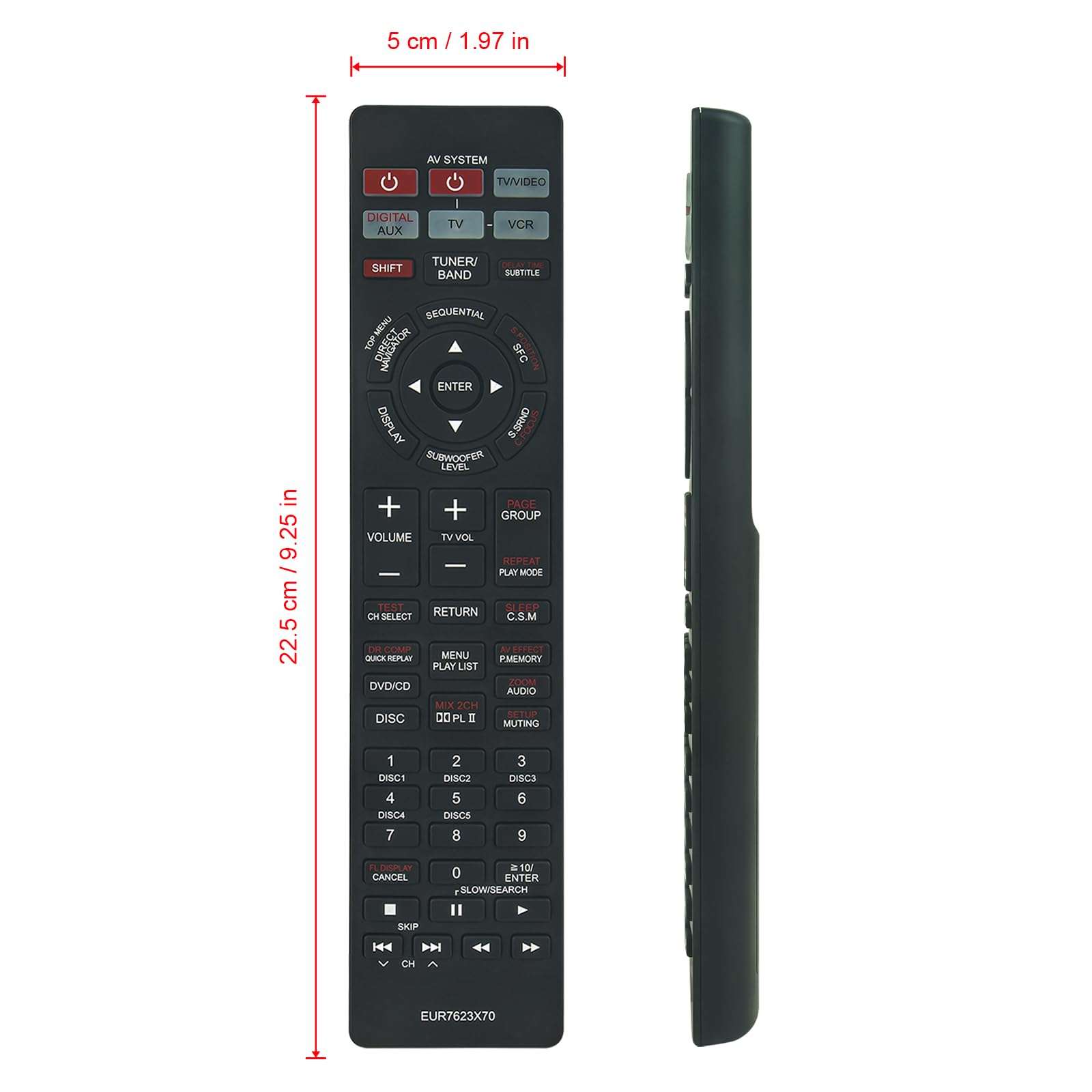 New Replace Remote EUR7623X70 Compatible with Panasonic Home Theater Surround Sound System SB-FS900 SB-FS803A SB-PC701 SB-PC703 SB-WA350 SB-WA340 SB-WA342 3