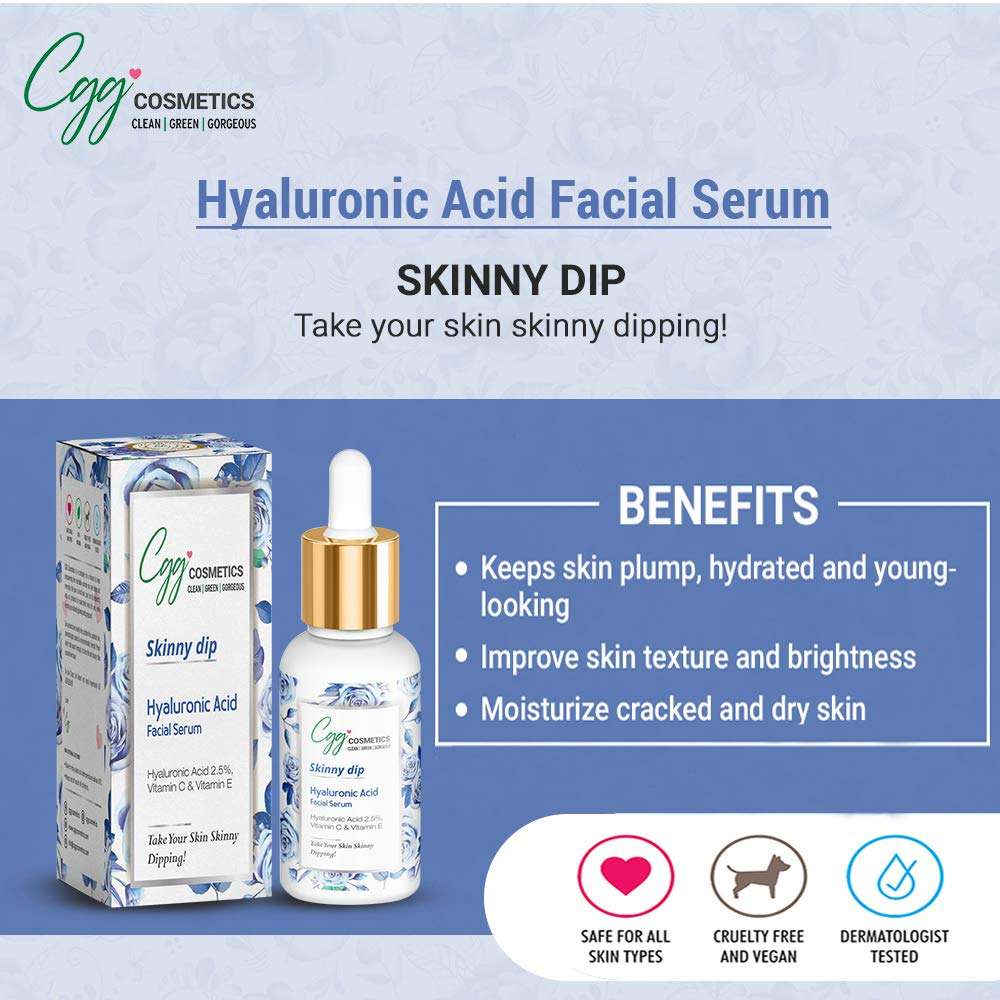 CGG Cosmetics Hyaluronic Acid 2.5%- Vitamin C- E Facial Serum – 30ml 3