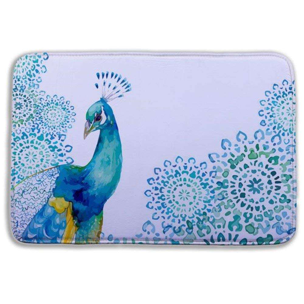WorldCare® Type 15, 40Cm Hx60Cm W : 40X60Cm Peacock Bird Bath Non-Slip Mats Velvet Memory Foam Rug Shower Carpet For Bathroom Kitchen 1