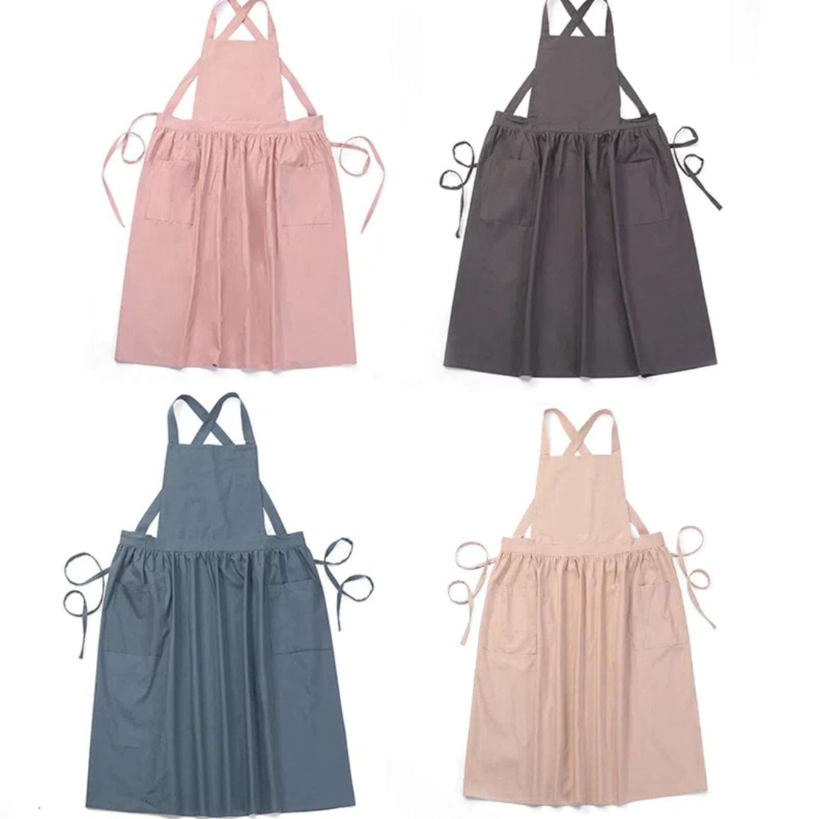 EWMKEODCA Aprons,Cotton Waterproof Pocketed Apron for Women and Men,Waiter and Waitress Server,Chef Accessories and Pottery Tools for Home and Kitchen Gadgets,Cooking,Dog Grooming,100×85 CM 3