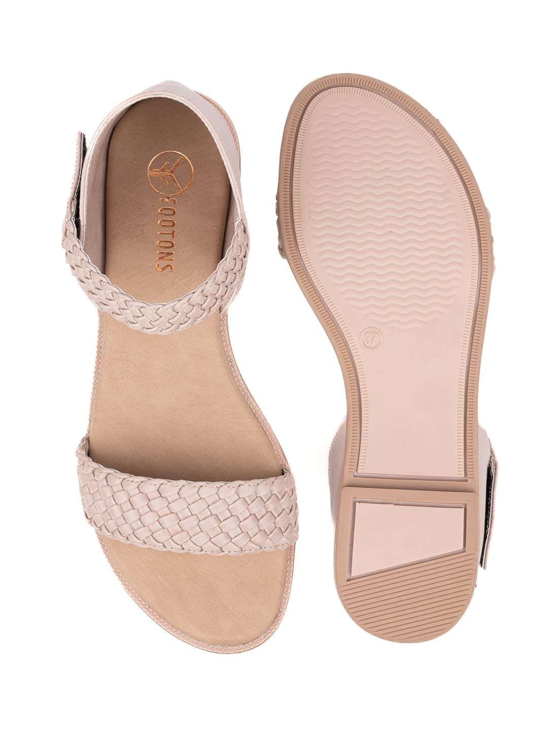 Footons Women's Comfortable Stylish Designer Daily/Casual/Office/Ethinic Sandals for Women Beige 5