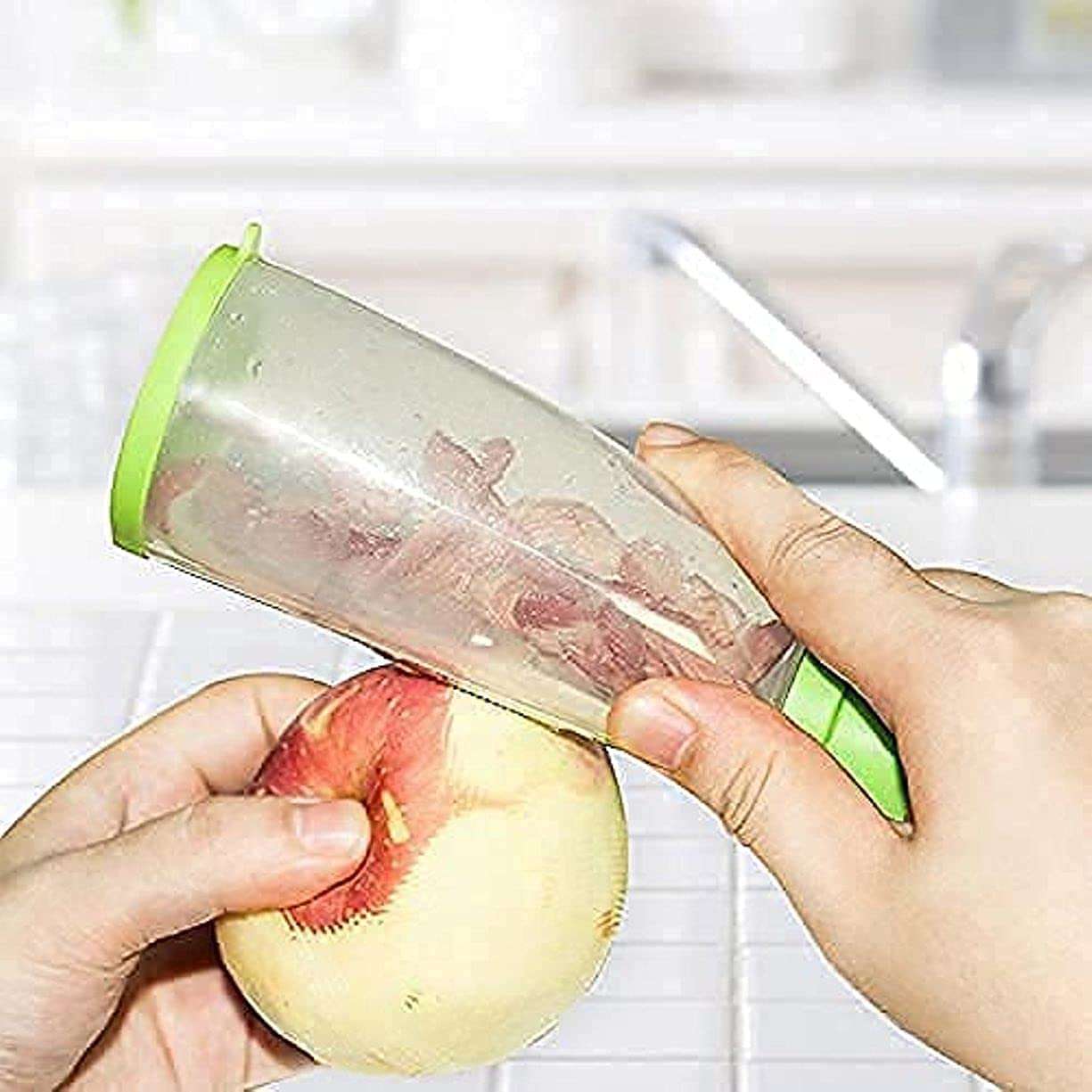 HAB Mart Stainless Fruits_Vegetable Peeler for Kitchen with Storage Container Peeling Tool - Multicolor-0 5