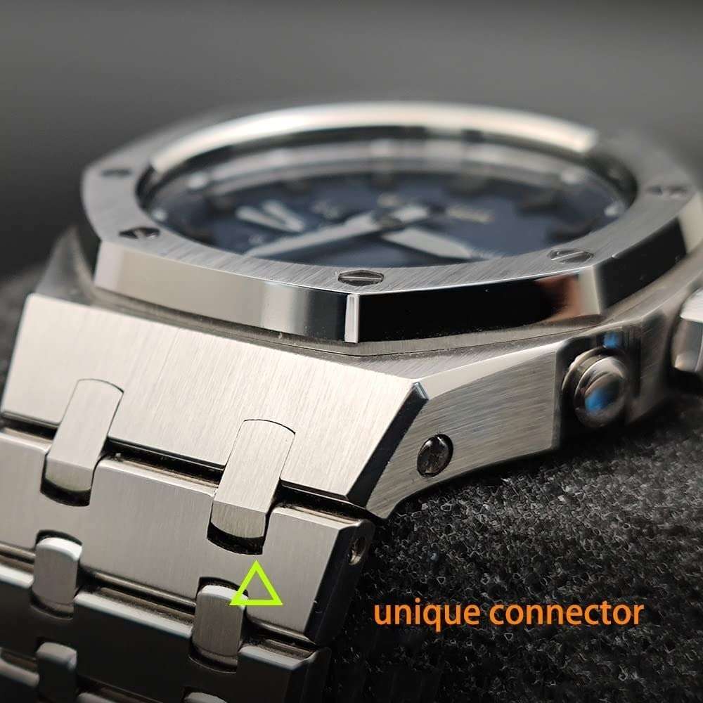 XIRIXX 5gen/5rd Ga2100 Gm2100 Mod Kit Metal Watchband，For Ga2100/2110 Stainless Steel Watch Case With Bottom Cover Accessories(A,GA2100) 3