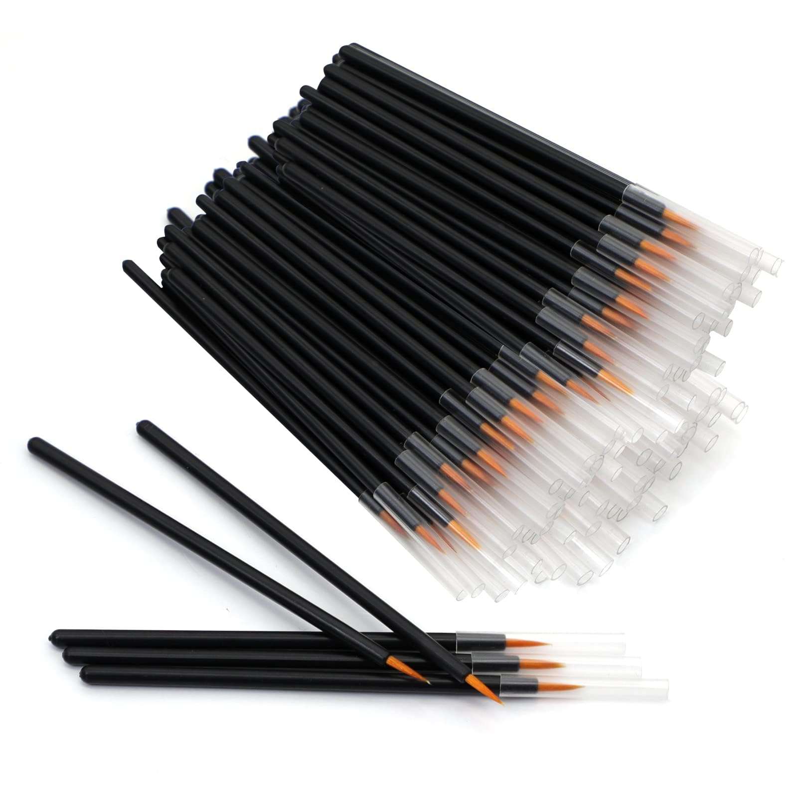MYYNTI 50pcs Eyeliner Brushes With Covers,Eye Liner Wands for Makeup, Eyeliner Applicator Cosmetic Eye Wands Makeup Tool for Eye Line Eyelash Growing 1
