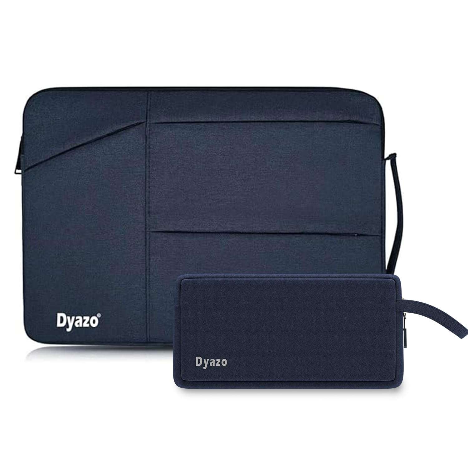 Dyazo 15-15.6 Inch Laptop Sleeve Bag with Three Front Pocket | Water Resistant & Shockproof Protective Cover with Charger Pouch | Compatible for Dell, HP, MacBook, Lenovo, Asus, Acer & More (Blue) 1